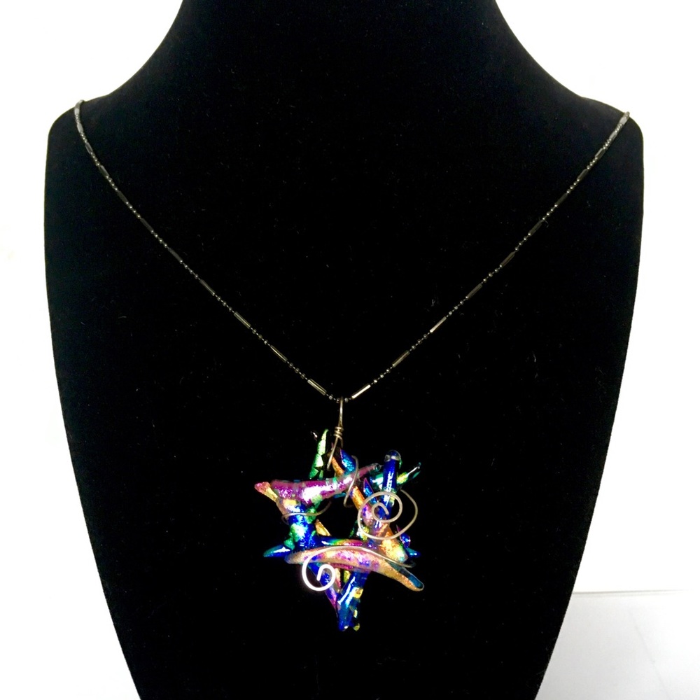 COPY - Glass Jewish Star of David Judaica Pendant